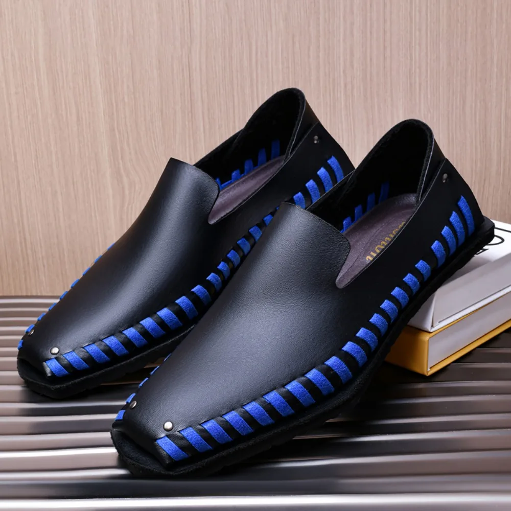 

Men's Leather Look Slip-On Loafers, Casual Comfortable Driving Shoes