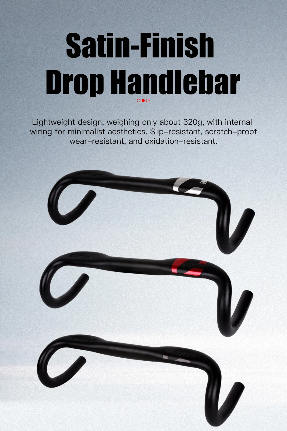 SAGMIT Fahrradlenker, reduziert den Widerstand, gebogener Lenker, verstärkte Fahrradteile, mit 31,8*420mm Aluminiumlegierung, Rennradlenker – Detail 1