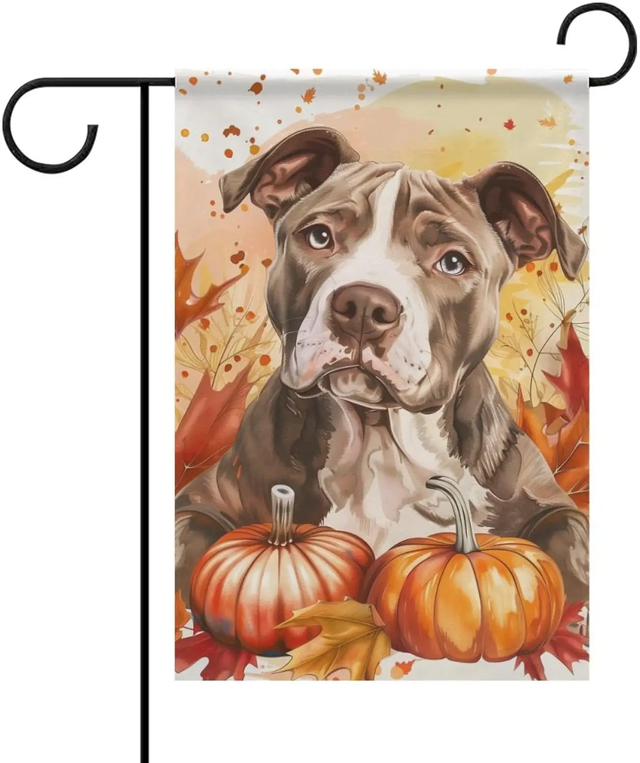 MoBlinko Fall Dog Garden Flags 12 X 18 Double Sided Funny Pit Bull Terrier Dog Garden Flag Yard Flags for Outside Outdoor Decor