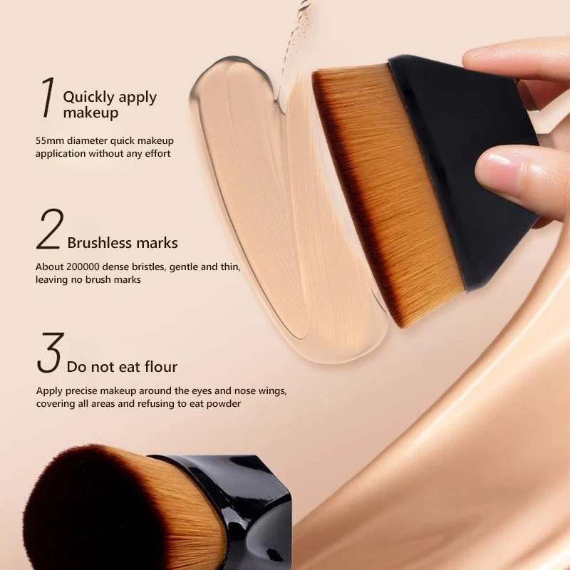 Nieuwe Magische Make-up Borstel Vloeibare Foundation BB Cream Geen Sporen Zacht Hoge Dichtheid Vezelhaar Gemakkelijk mee te nemen Schoonheidstools voor meisjes 2025