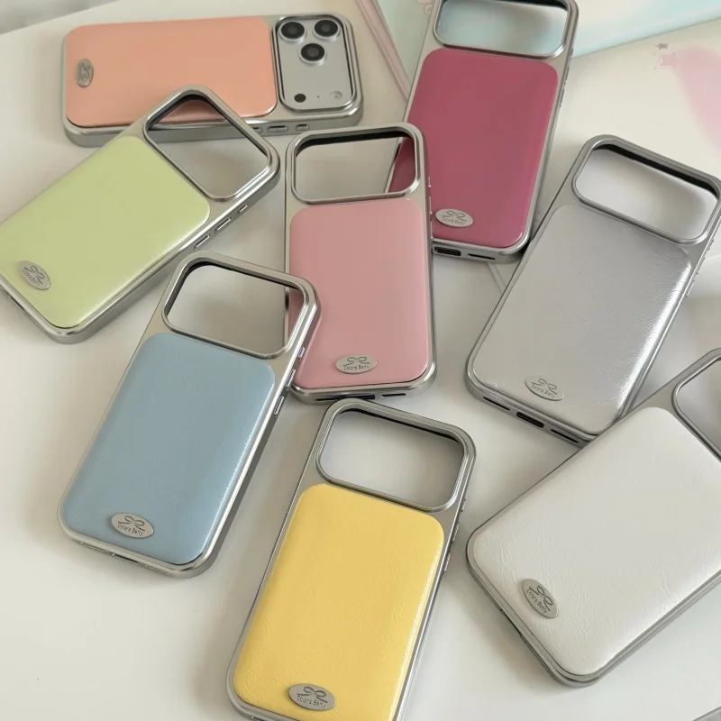 

Fashion Plalting Solid Color Cute Phone Case For iPhone 17 Pro 16 15 Pro 14 Pro Max Back Cover Korean Cases For iPhone 16 Pro Fu