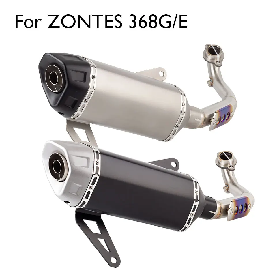 Motorcycle exhaust full system muffler For ZONTES 368G/E 368G exhaust with link pipe 368E header 368g Muffler with DB killer