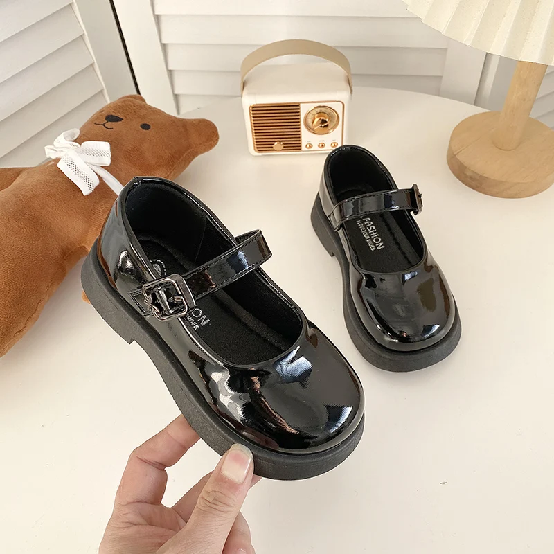 

Children Leather Shoes 26-35 Slip-on Round Toe School Sweet Kids Casual Shoe 2025 Hot Selling Girl's Fashion Children's Shoes