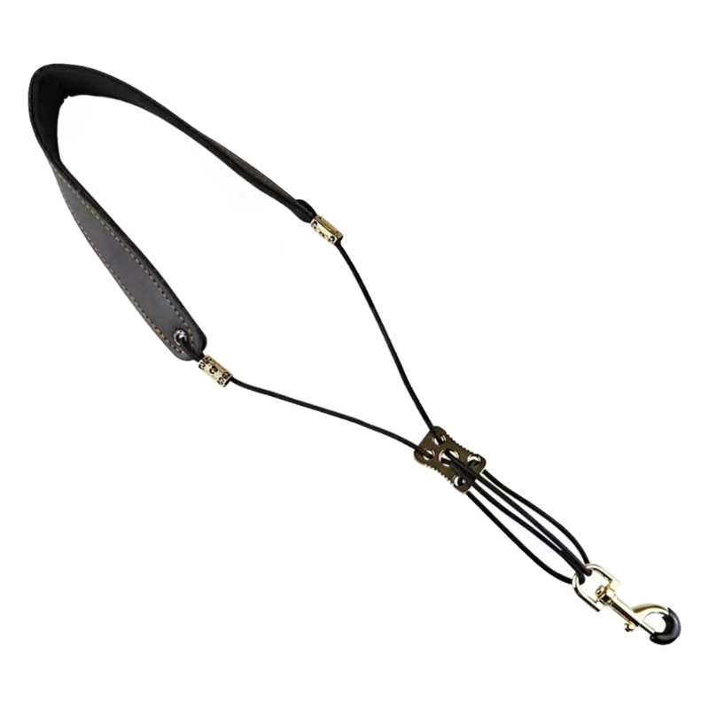 Adjustable Saxophone Neck Strap Slings, Comfortable Harnesses, PU Leather, Padded Saxophone Neck Strap for Regular Beginners