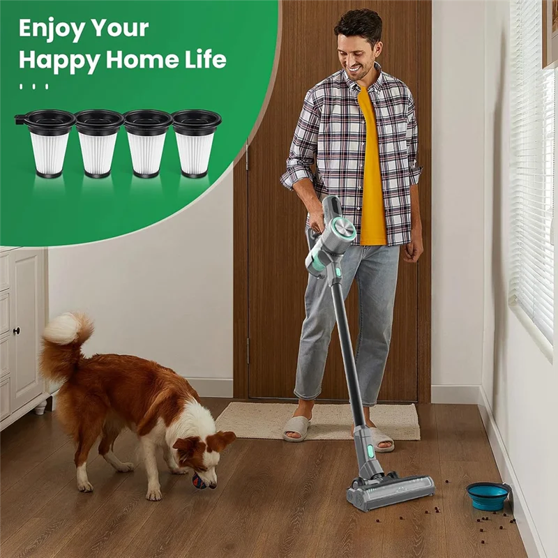 ALIM-4 Pcs Replacement Filters For Wyze Cordless Vacuum Cleaner, Removable And Washable Filter Accessories Set