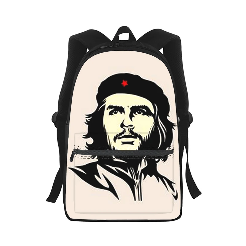 Che Guevara ผู้ชายผู้หญิงกระเป๋าเป้สะพายหลัง 3D พิมพ์แฟชั่นนักเรียนโรงเรียนกระเป๋าแล็ปท็อปกระเป๋าเป้สะพายหลังเด็กกระเป๋าเดินทางไหล่