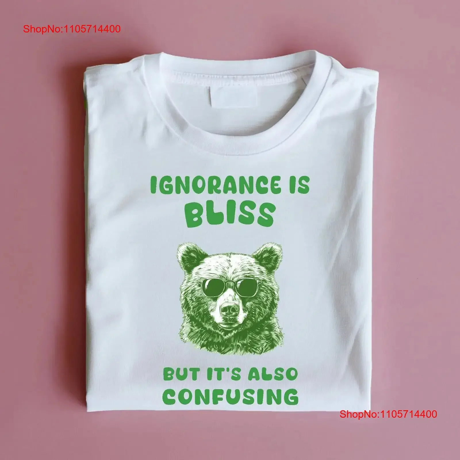 Ignorance Is Bliss But Confusing T Shirt Funny Gender Neutral Cotton vintage Washed Breathable Casual Soft Versatile Slightly