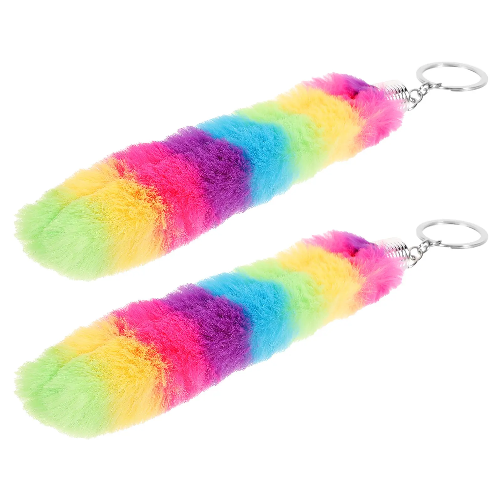 

2 шт. радужные брелоки для ключей, мягкие брелоки-ремешки для женщин, подвески для сумок, украшения для сумок, аксессуары для подарков