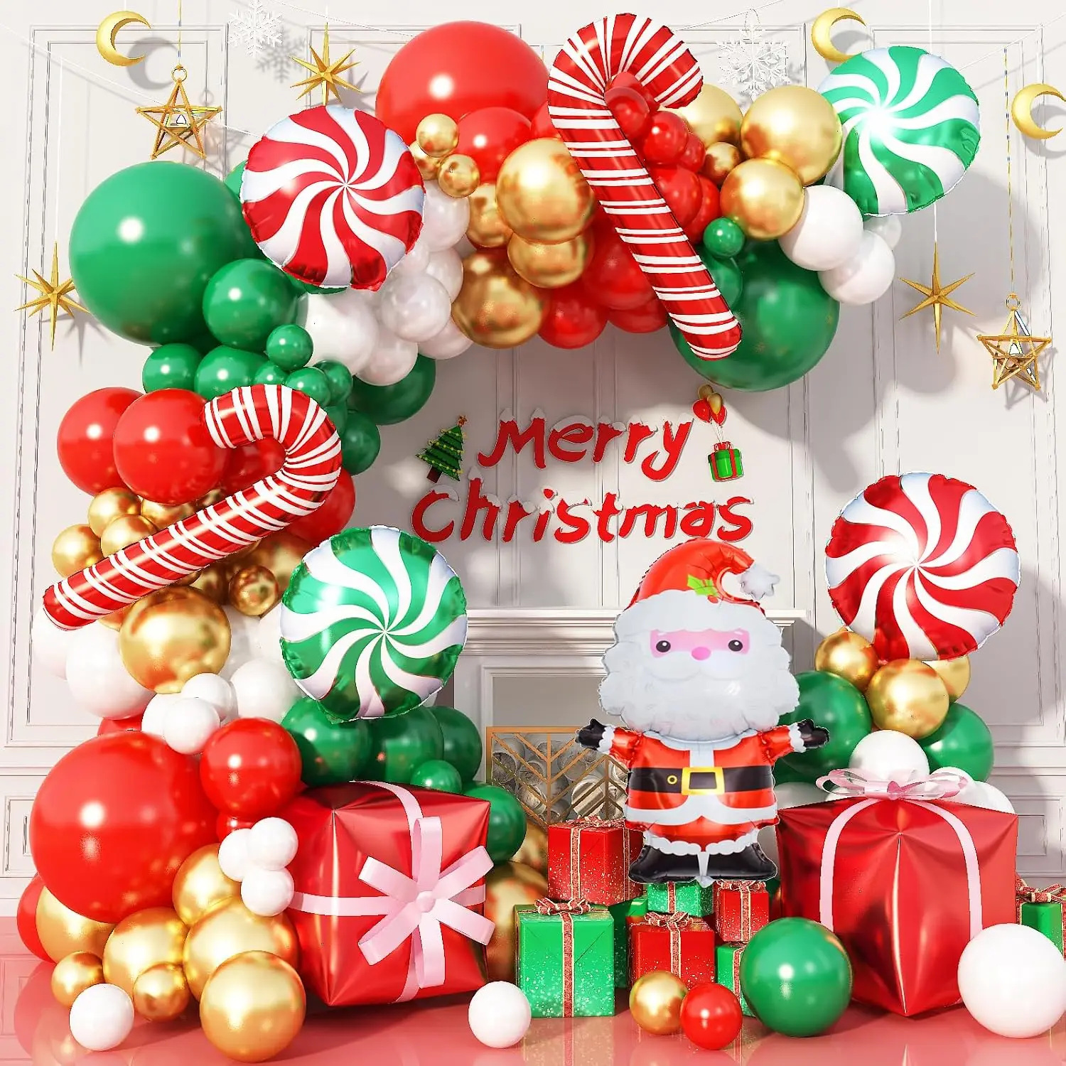 Christmas Balloon Arch Kit, 206-pack Foil Christmas Balloons for Party