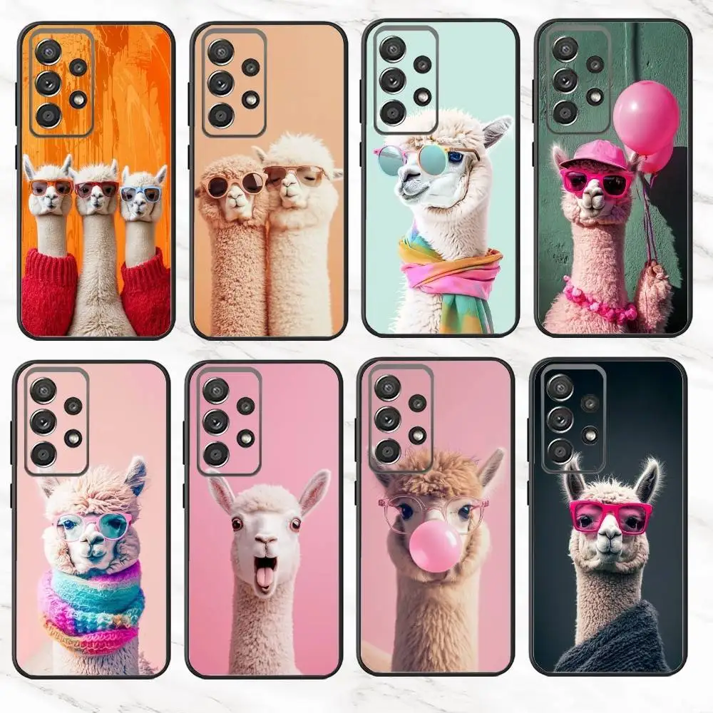 

Animals A-Alpaca Funny Phone Case For Samsung S25,S24,S21,S22,S23,S30,Ultra,S20,Plus,Fe,Note,10,9,5G Black Cover