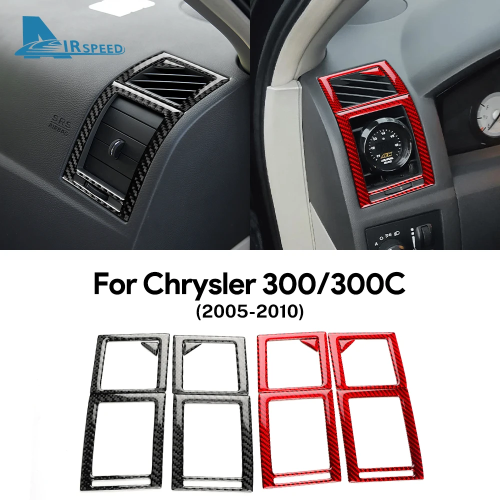 Echte weiche Kohle faser Aufkleber für Chrysler 300 300c 2005 2006 2007 2008 2009 2010 Auto Luft auslass Entlüftung Innen zubehör
