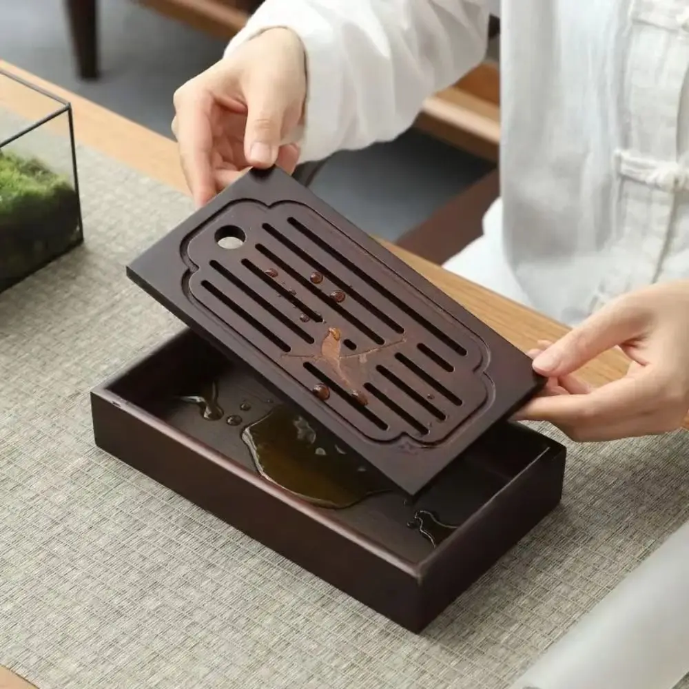 

Mini Natural Bamboo Chinese Tea Tray Rectangular Detachable Tea Drainage Board Drainage Simple Bamboo Tea Tray Office