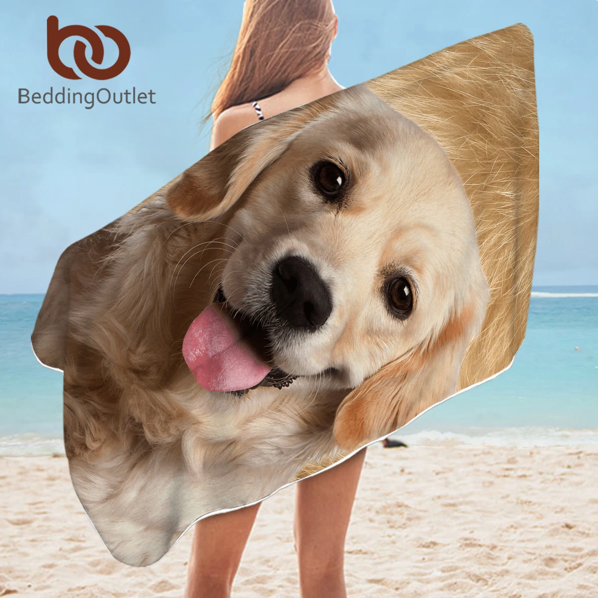 

BeddingOutlet Puppy Bath Towel Bathroom 3D Dog Beach Towel for Adult Corgi Pug Dachshund Microfiber Sunblock Wrap Blanket 75x150