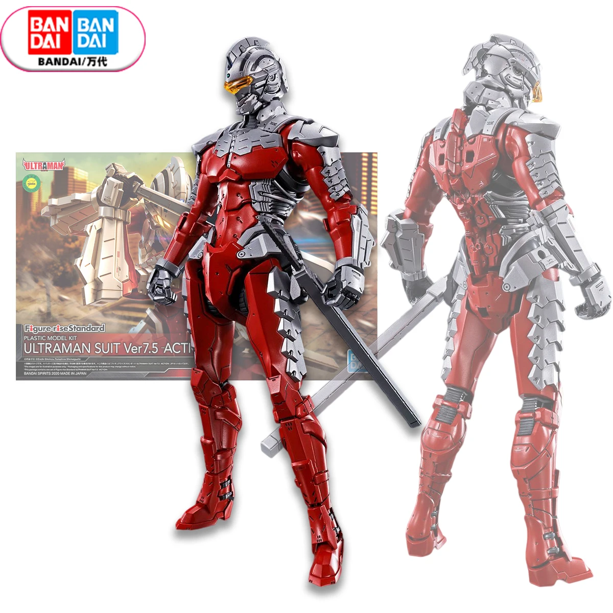 

Фигурки BANDAI Ultraman, оригинальные строительные фигурки, подъем, костюм версии, семь сборных экшн-фигурок, комплект пластиковых моделей аниме, игрушки