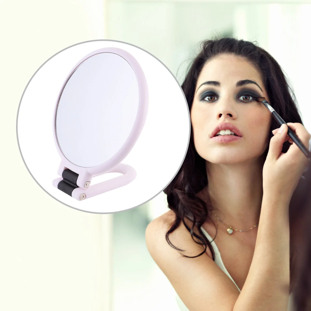 

Portable 5x Magnifying Makeup Mirror Double Sided Durable and Practical for Women's Cosmetics 5x Magnifying Glass Mirror