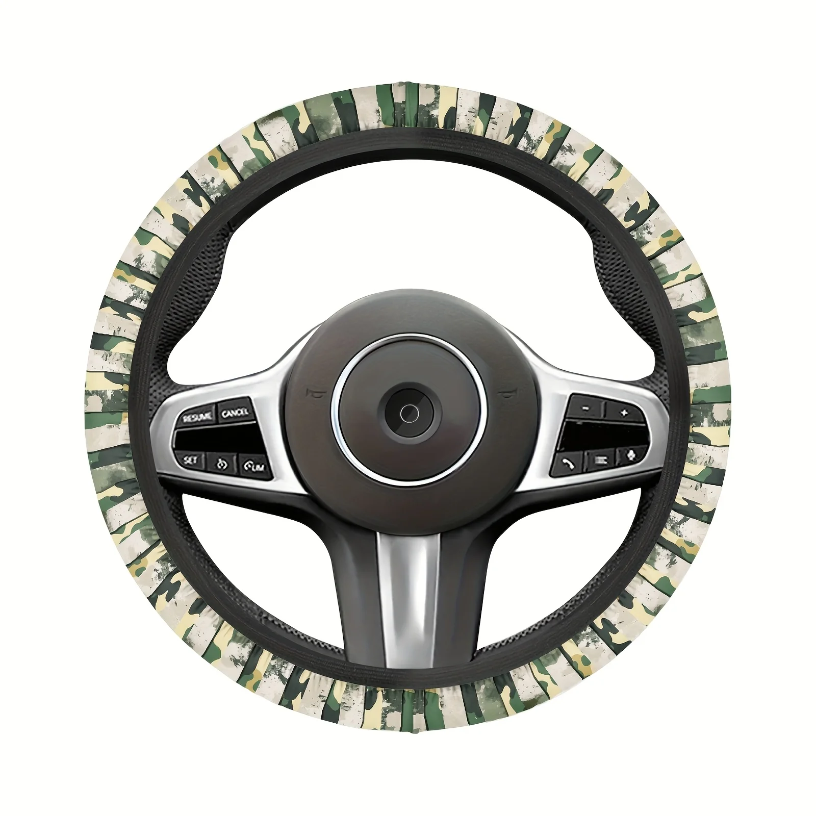 1-Pack Green Camouflage Steering Wheel Cover - Fit Anti-Slip Grip, Durable Camo Style Car Interior Accessories For Enhanced Vehi - view 6