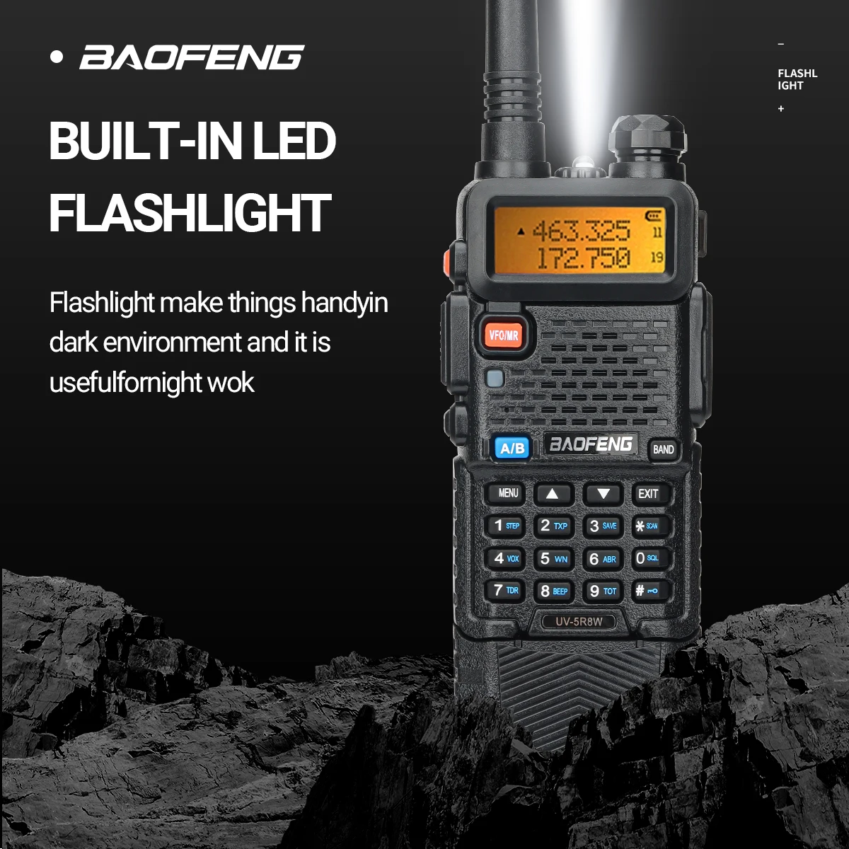 Baofeng UV 5R 8W 3800mAh Walkie Talkie caricatore USB a lungo raggio UHF VHF ricetrasmettitore Dual Band radioamatore portatile per UV K5