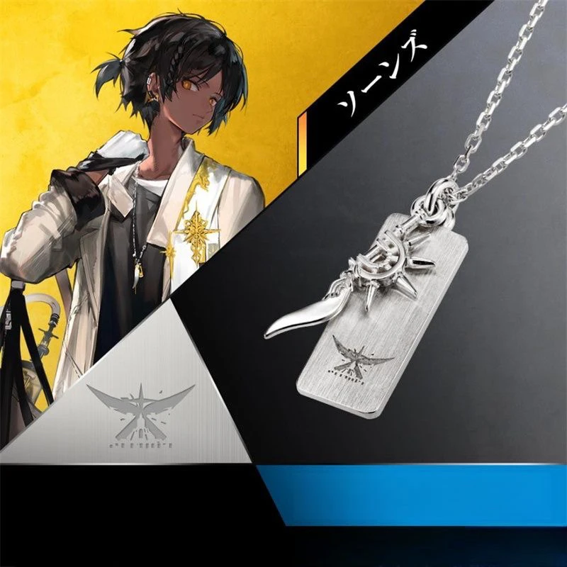 Arknights-colgante de plata de Mascota, colgante de collar de clavícula de Cosplay de Eyjafjalla de espinas de Anime, accesorios de decoración de Navidad y Halloween