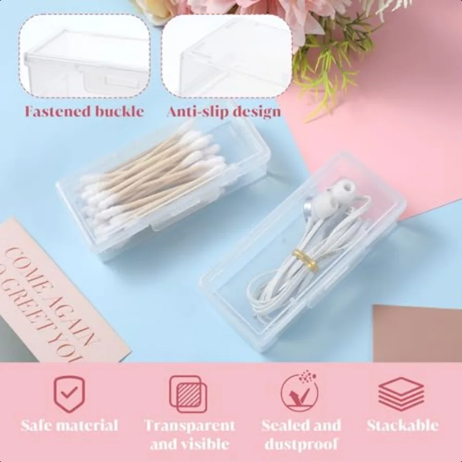 2 STUKS Wattenstaafje Houder voor Reizen Floss Picks Case Doorzichtige Plastic Wattenschijfje Houder Draagbare Kleine Tandzijde Houders Reizen