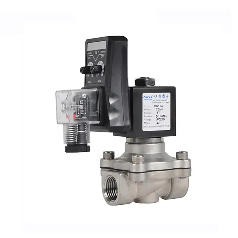 

COVNA DN25 1 Inch 2 Way 220V AC Normally Closed 304 Stainless Steel Timer Solenoid Valve