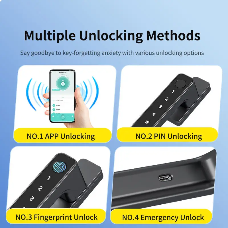 Beginnerr Fingerprint window lock waterproof IP65 Passsword Code Tuya APP Lithium battery Security door lock