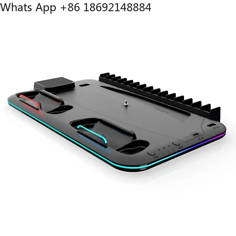 Heat Dissipation Base suitable for PS5 PRO and PS5 Slim Charging Stand with Game Disc and Earphone Storage Rack Model DZ504