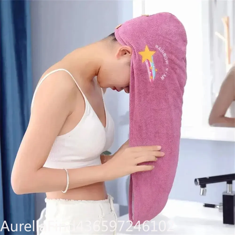 Microfiber Rapid Dry Hair Towel Anti Frizz Quick Drying Hair Wrap Towel for Girls Shower Beach Hair Cap