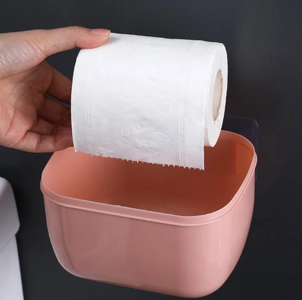 NEW Wall Mount Tissue Holder for Bathroom Storage Box Punch-Free Home Supplies Phone Rack Case Toilet Paper Holder Waterproof