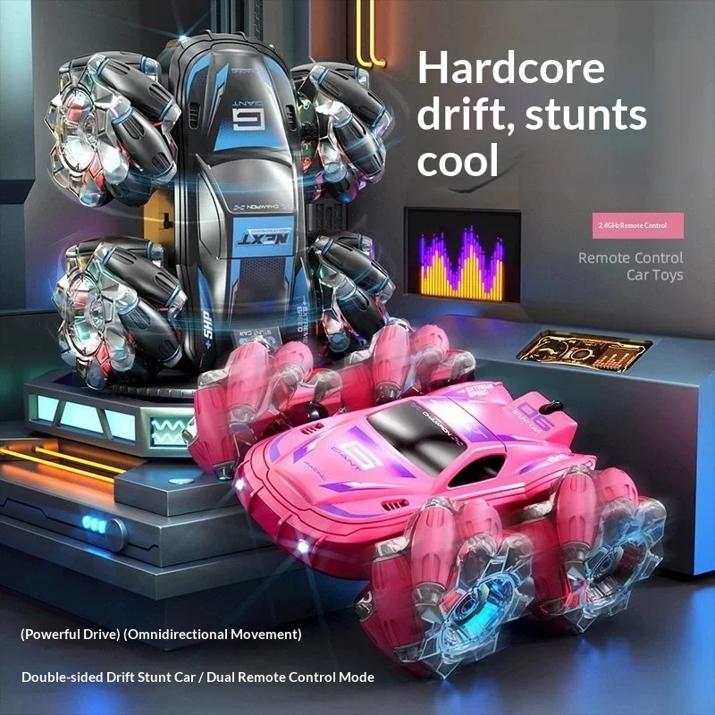 Children'S Remote Controlled Car Toys Gesture Lights Rotating Charging Dynamic Popular Internet Celebrity Stunt Four Wheel Drive