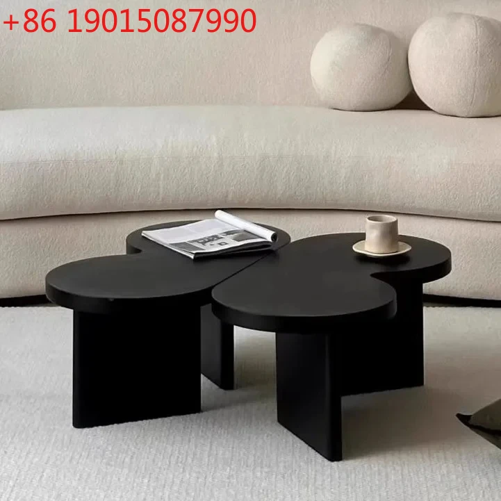 

New French medieval coffee table living room home light luxury high-end small apartment solid wood edge table designer