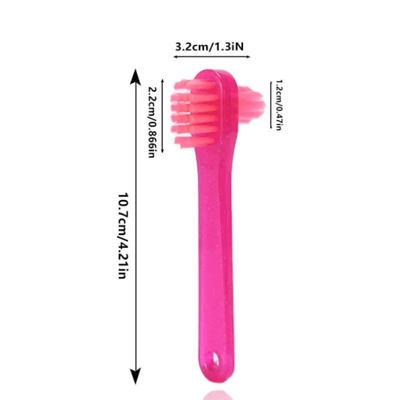 T Shape Denture Brush 1 Pcs Plastic Dual Head Toothbrush for Partial and Full False Teeth Cleaning Home Care