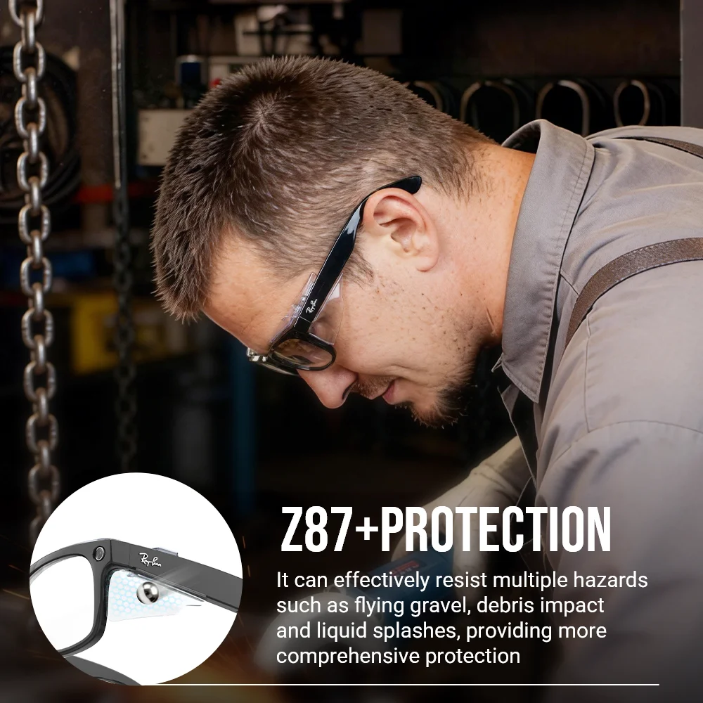 Osłony boczne HIBLOKS do okularów Ray-Ban Meta & GEN 2 Wayfarer/Skyler/Headliner oraz okularów inteligentnych Oakley Meta HSTN, ochrona oczu Z87 — zdjęcie produktu 3