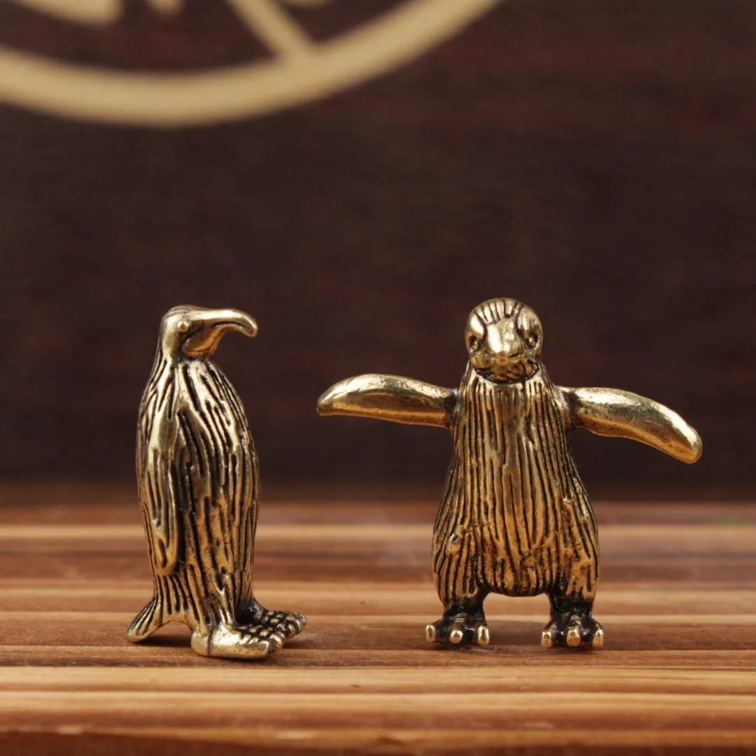 1/2pcs Arctic Little Penguin Brass Ornament Cute Children's Fun Tea Pet Ornament Penguin Emperor