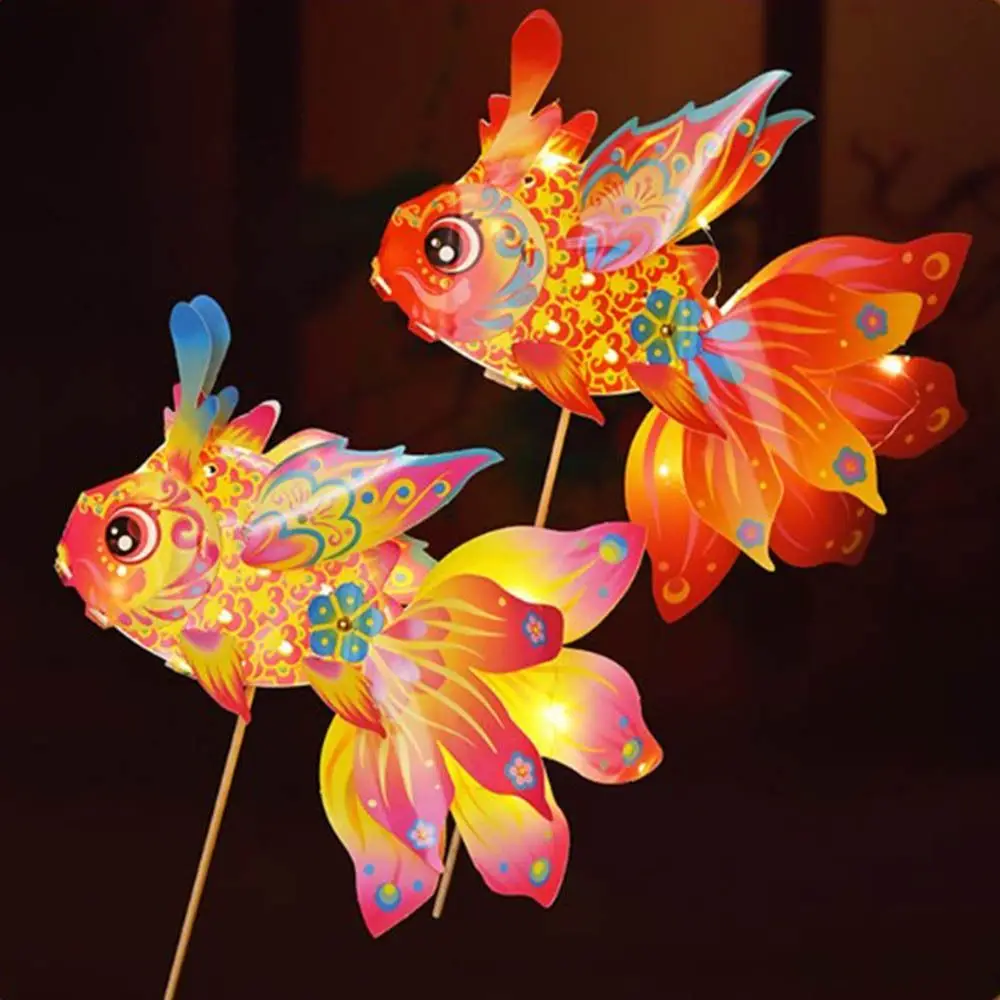 

Fish-Shaped Mid-Autumn Festival Fish Lantern With Led Light Good Luck Handheld Fish Lantern Handmade Blessings
