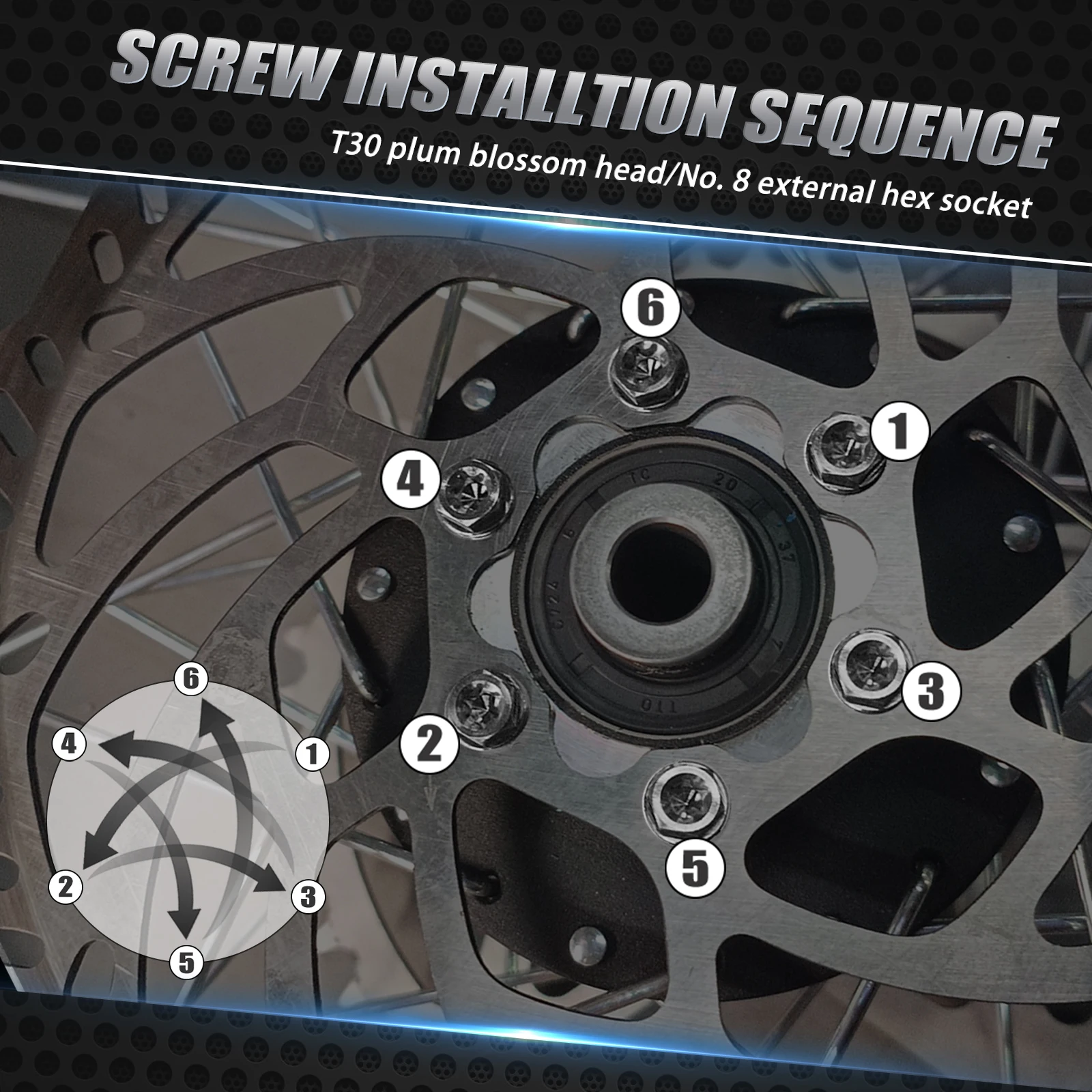 NICECNC ل Sur-Ron ضوء النحل X ضوء النحل S ضوء النحل L1E Segway X160 X260 Surron ضوء النحل X M6X13 قرص فرامل خلفي وسادة مسامير #4