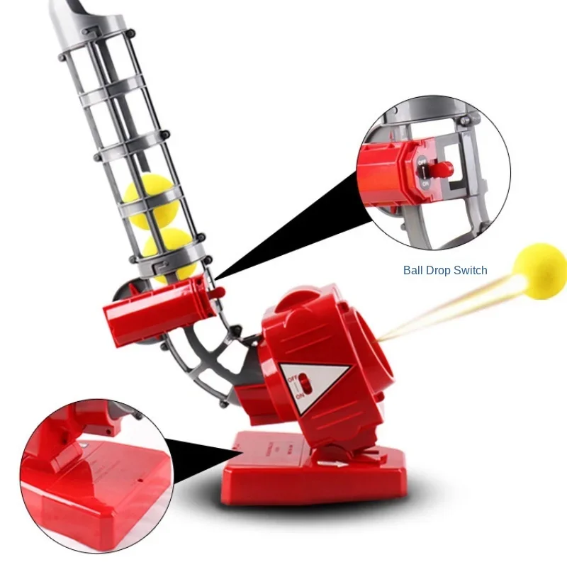 Máquina automática de servicio de pelota de tenis 2 en 1 para niños, juguetes interactivos, béisbol, deportes al aire libre, entretenimiento para practicar