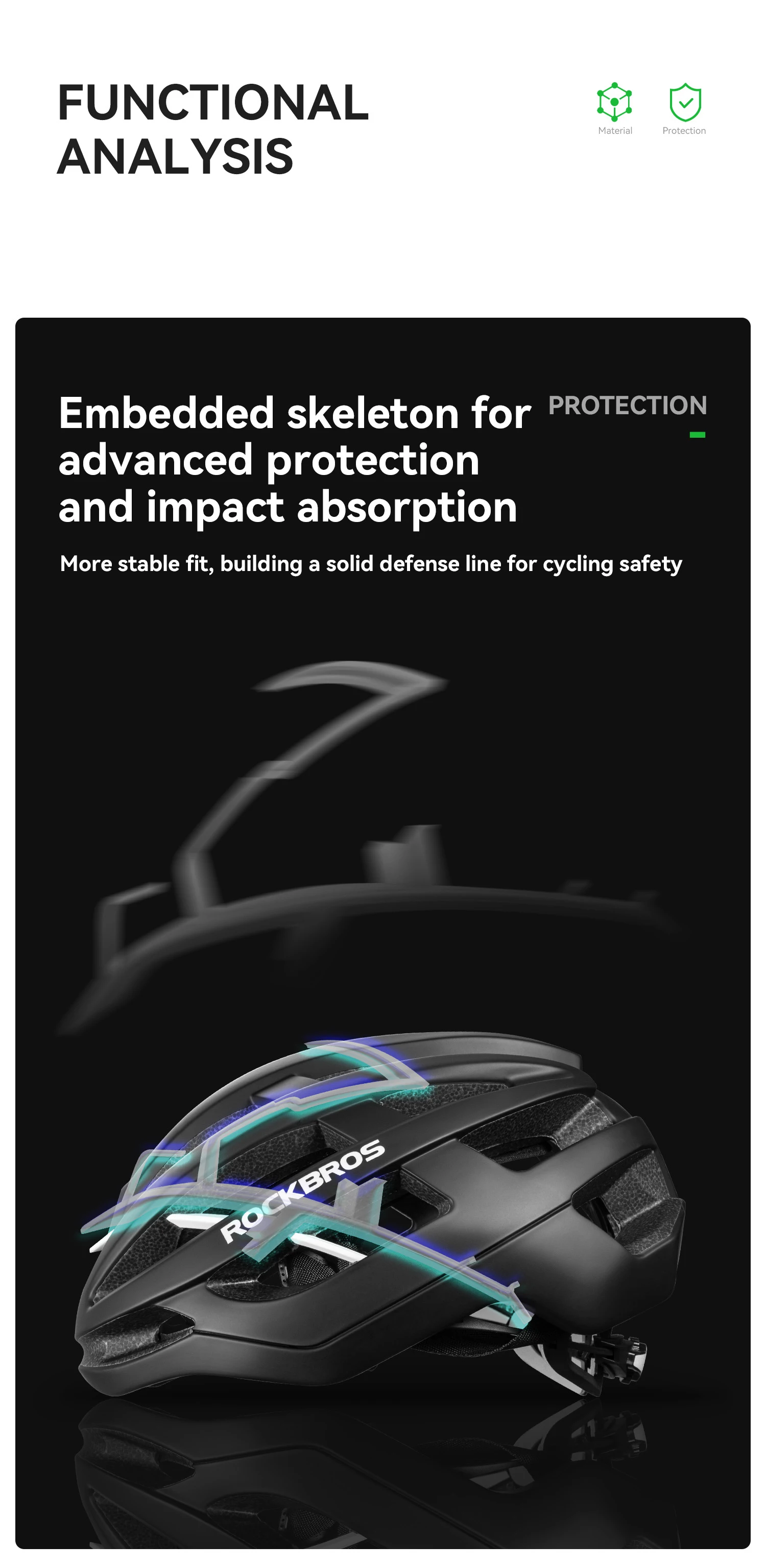 ROCKBROS Fahrradhelm ultraleicht atmungsaktiv integrierter Helm verstellbar mit Magnetverschluss Kopfschutz beim Radfahren Sicherheitshelm – Detail 5