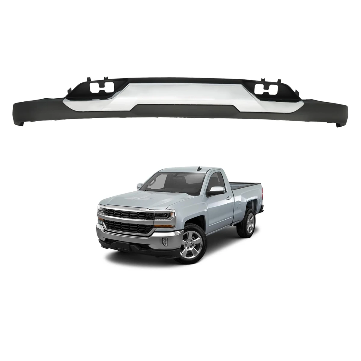 

Summit White Impact Bar Skid Plate Front Bumper Trim Valance for Silverado 1500 LD 2016 2017 2018 23243083 GM1044128