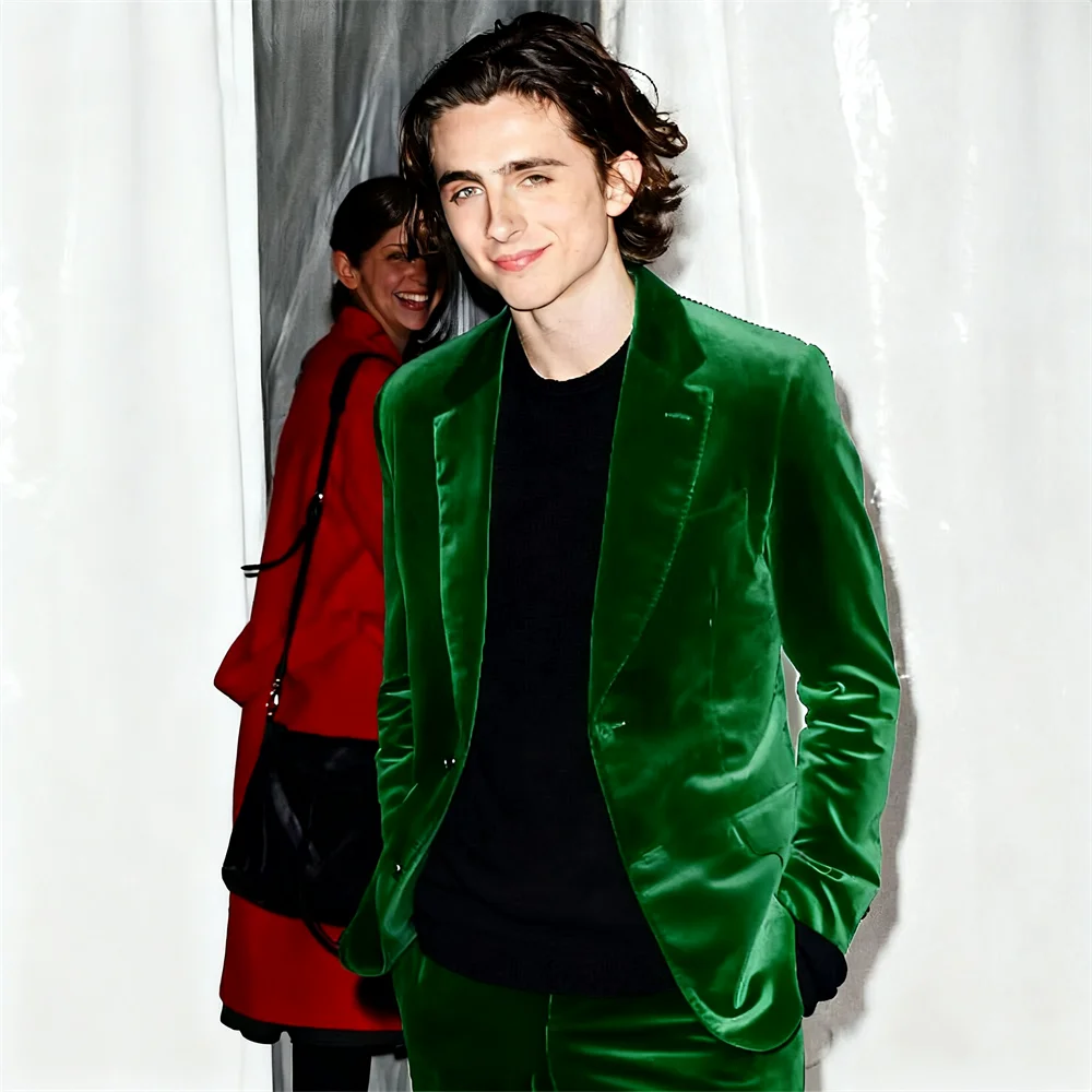 

Мужской бархатный костюм-двойка, выдающаяся текстура, включая костюм и брюки, для вечеринок и свадебных мероприятий