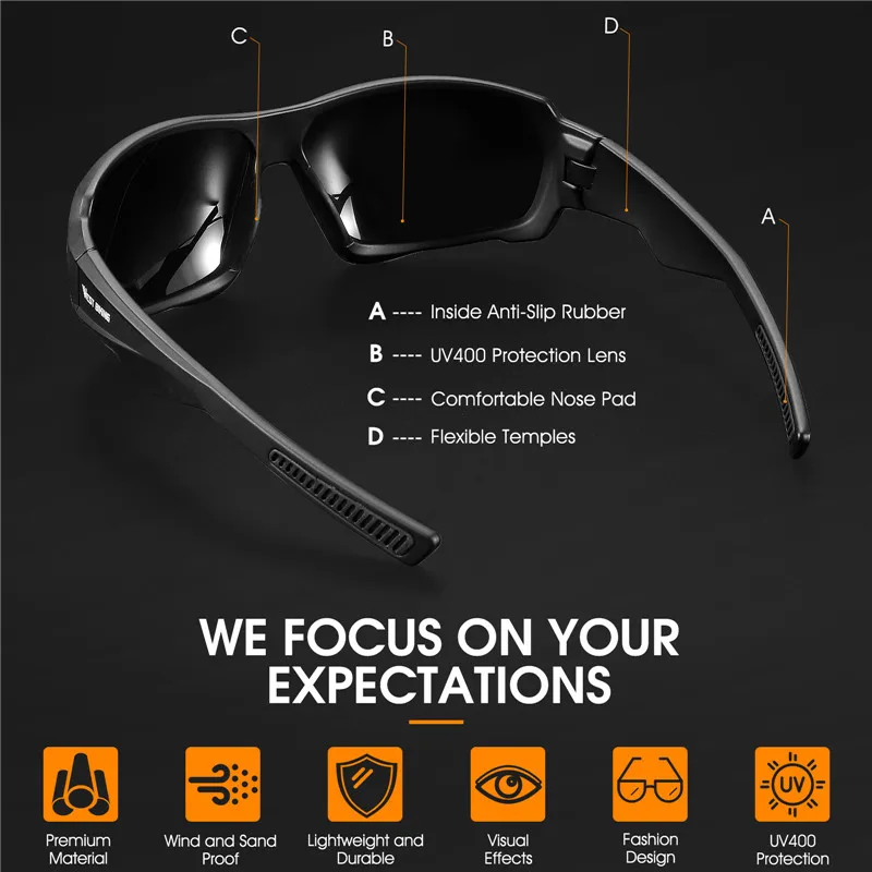 WEST BIKING HD Polarized Cycling Sunglasses UV400 Protection Bike MTB Road Bicycle Eyewear Men Women Outdoor Sport Goggles