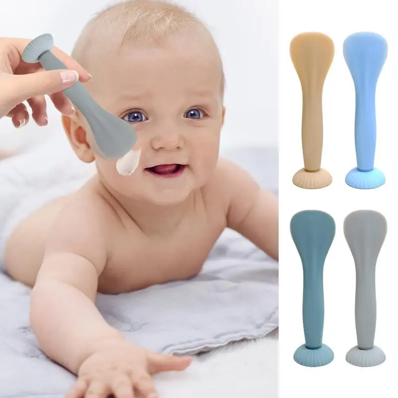 Soft Silicone Diaper Cream Brush Applicator Baby Spatula For Diaper Cream Baby Butt Brush Baby Bum Spatula With Suction Base