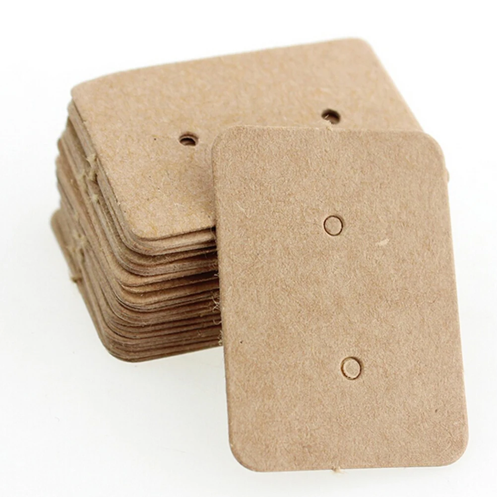 100 Stück Professionelle Ohrring-Halterkarten aus Kraftpapier zum Aufhängen, DIY-Schmuckverpackungskarten – Detail 5