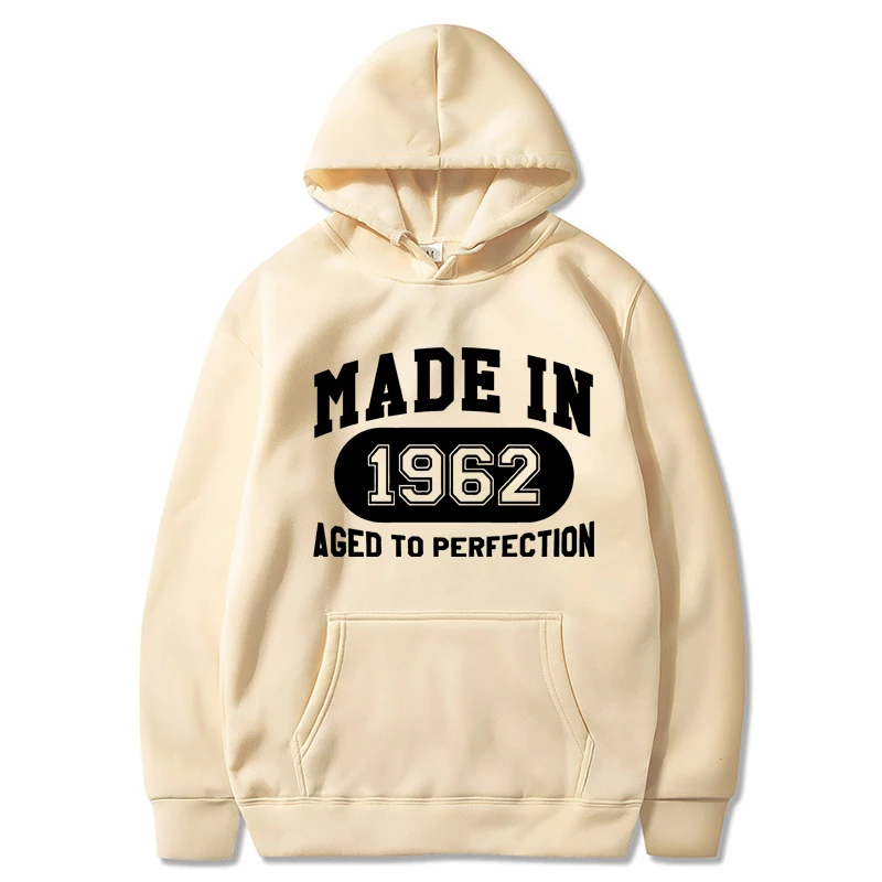 

Madein 1962 Women Hoodies Mens Letter Style Streetwear Fashion Loose Hoody Fleece Pullover Men Hoodie