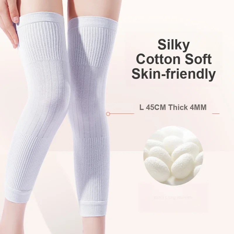 Silk Knee Pads for Men Women Thin Breathable Warm Seamless Knee Supports for Summer Air-conditioned Room