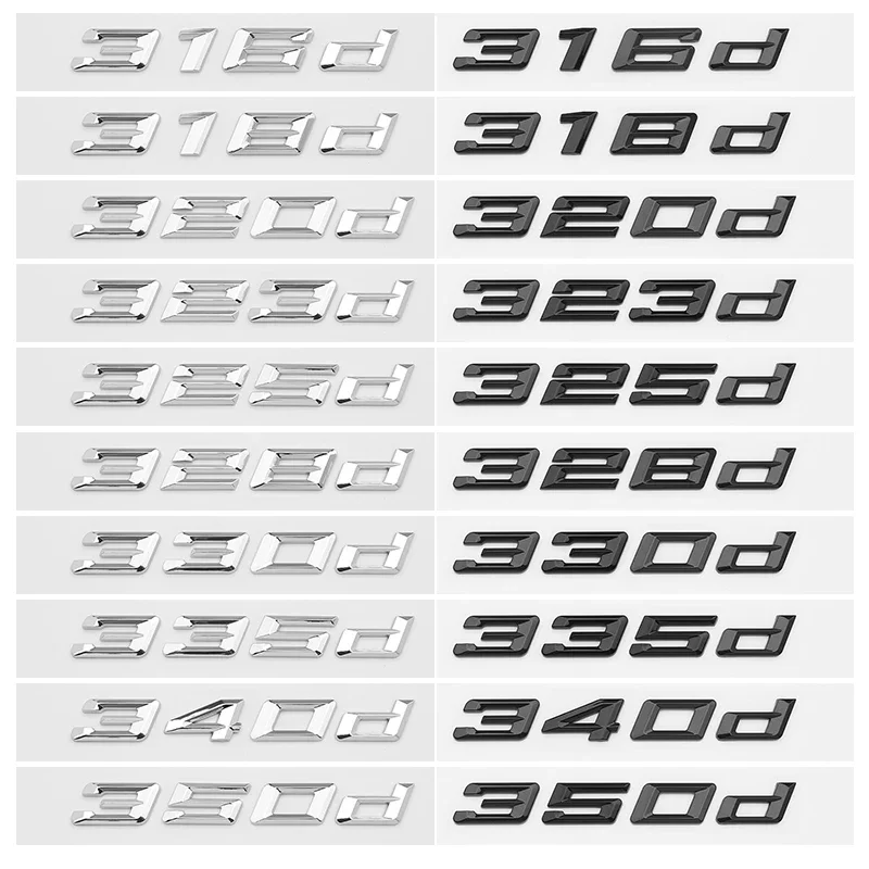 for  new font number 316i 318d 320i 325i letters 328d 330i 340i GT Badge ABS 3 Series E90 E46 F30 car rear enclosure sticker