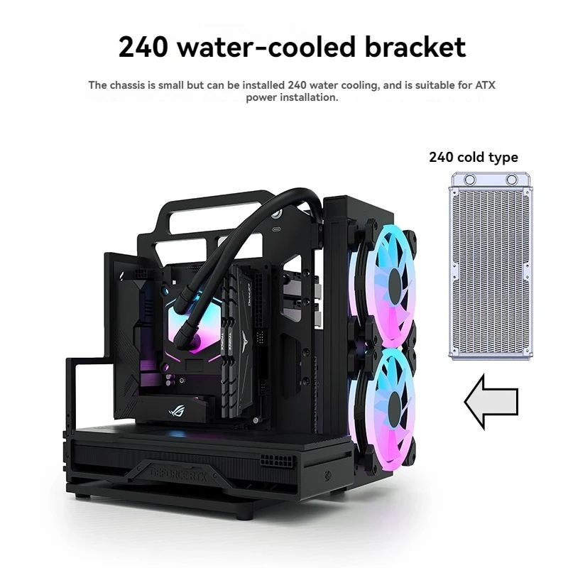 AS ITX Motherboard Simple Aluminum Frame Portable Support for Water-cooled Mounting Open Chassis