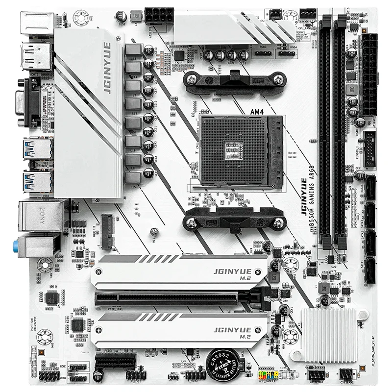 JGINYUE B550M GAMING ARGB AM4 Micro-ATX Desktop Motherboard Support ARGB AMD B550