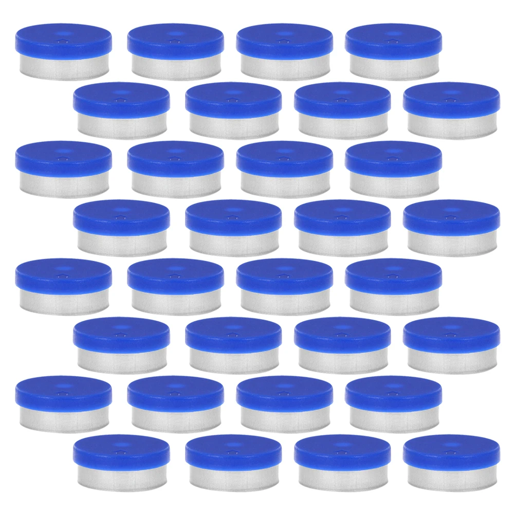 

200 Pcs Bottle Cap for Glass Vials Inverted Toppers Stopper Caps Blue Replacement Lid