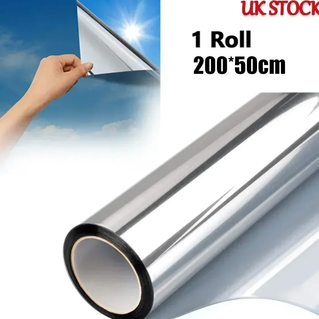 50cm X 200cm Mirror Film Film Glass Insulate Mirror PET Privacy Reflective Solar Sticker Brand New High Quality