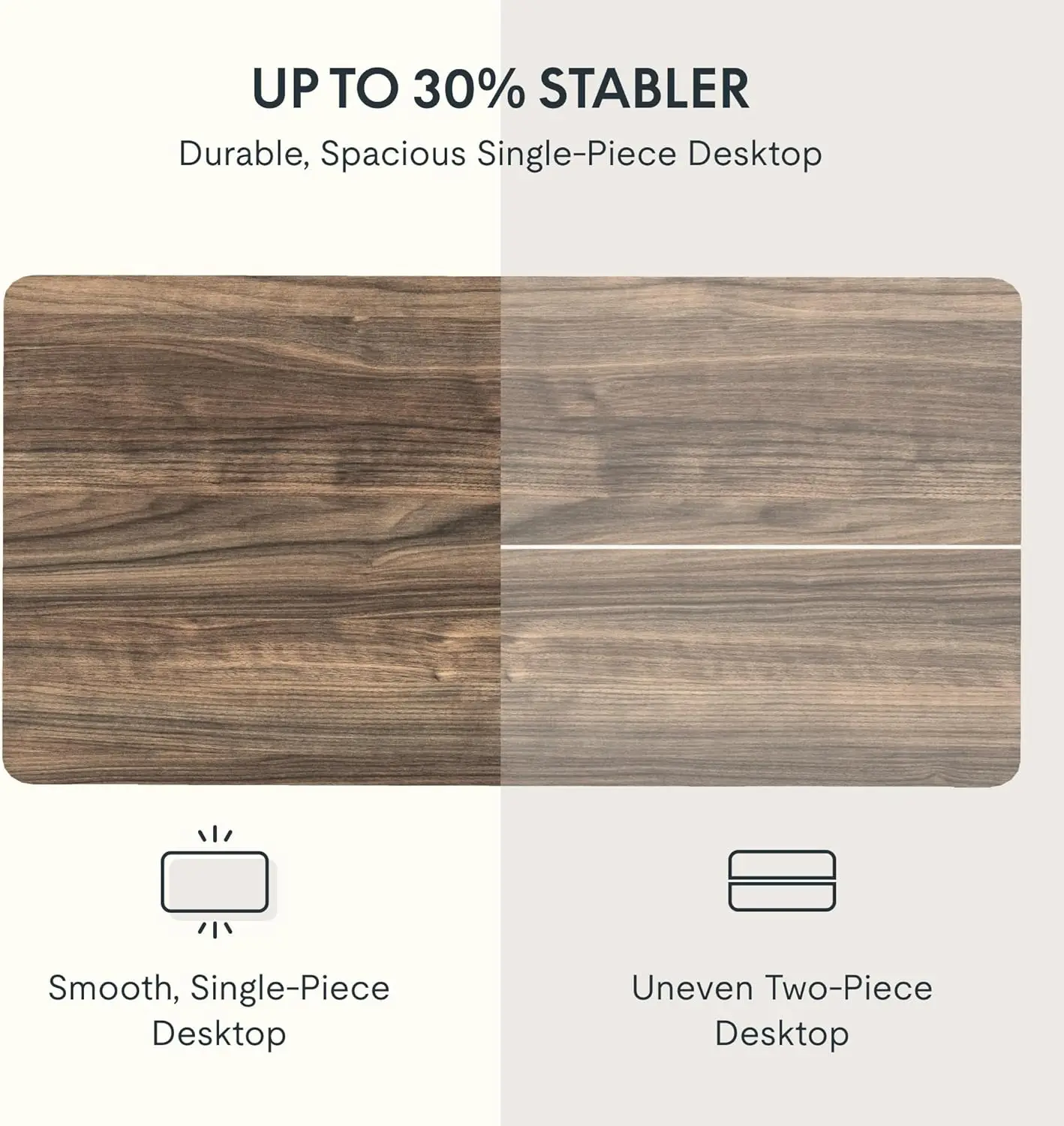 Peça inteira 48 "x 24" desktop 1 "espessura altura ajustável mesa retangular placa de grão de madeira marrom (48 polegadas madeira marrom g